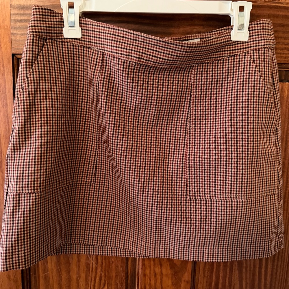 a new day Black and Brown Checkered Mini Skirt